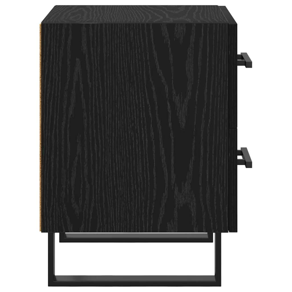 vidaXL Bedside Cabinet 2 pcs Black Oak 40 x 35 x 47.5 cm