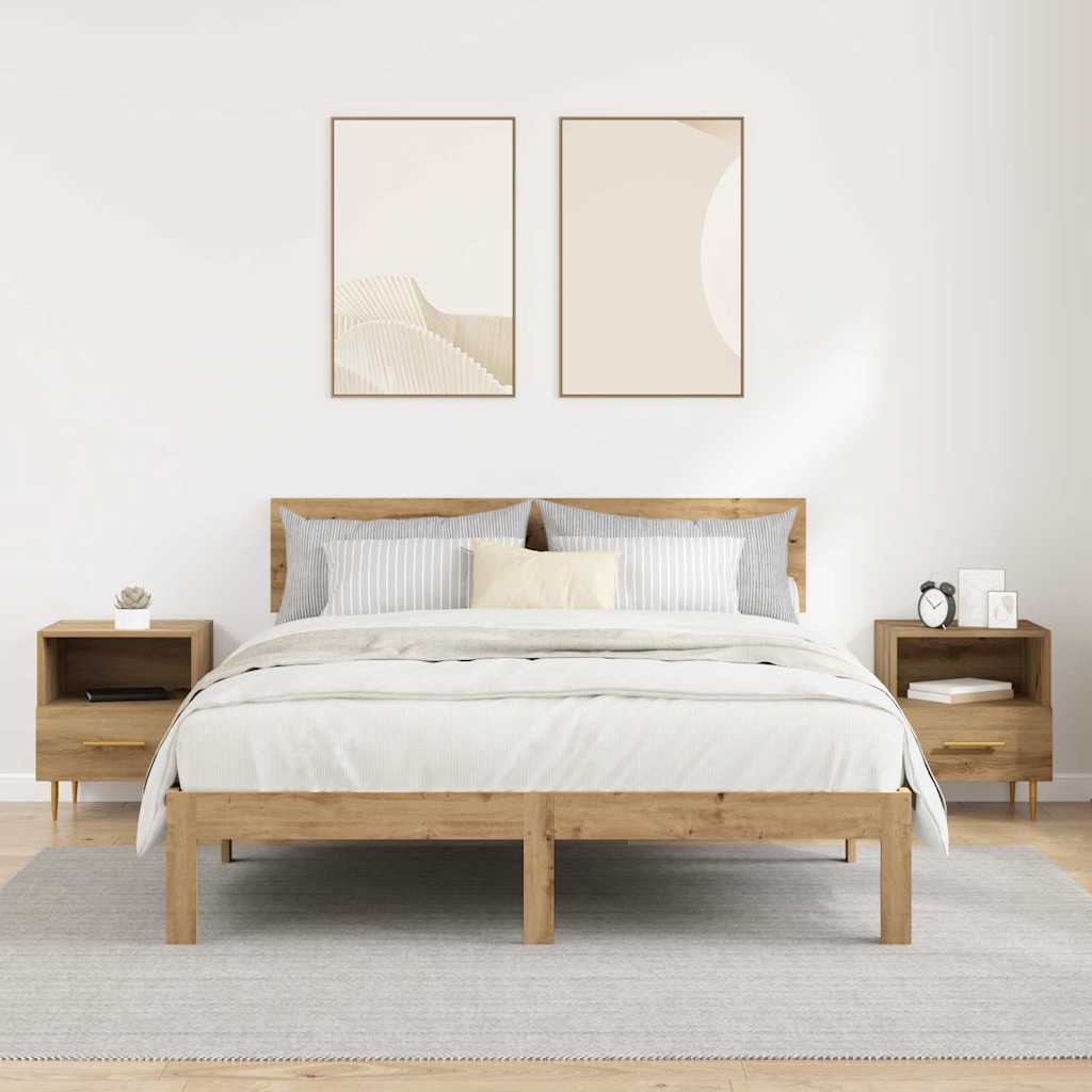 vidaXL Bedside Table 2 pcs Brown 40 x 35 x 47.5 cm Engineered Wood