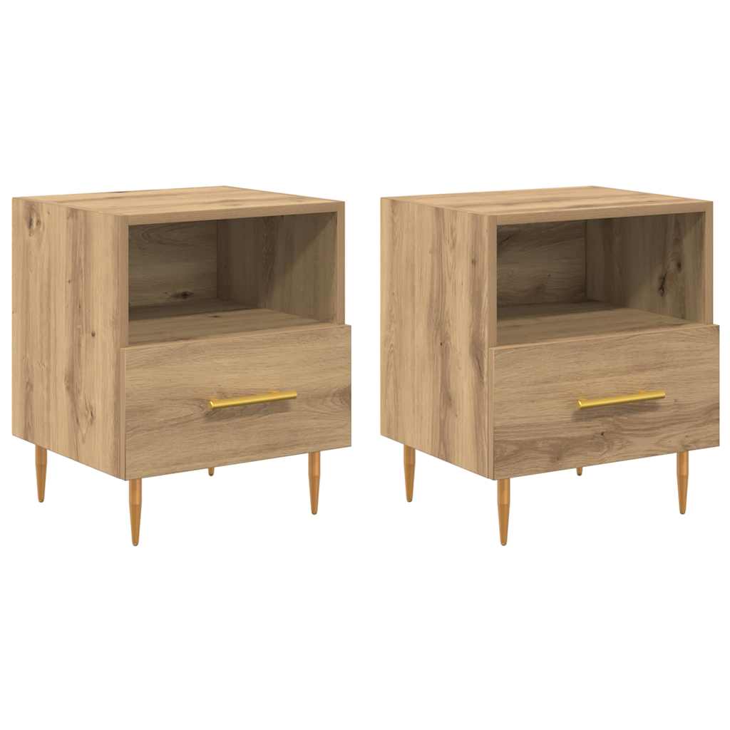 vidaXL Bedside Table 2 pcs Brown 40 x 35 x 47.5 cm Engineered Wood