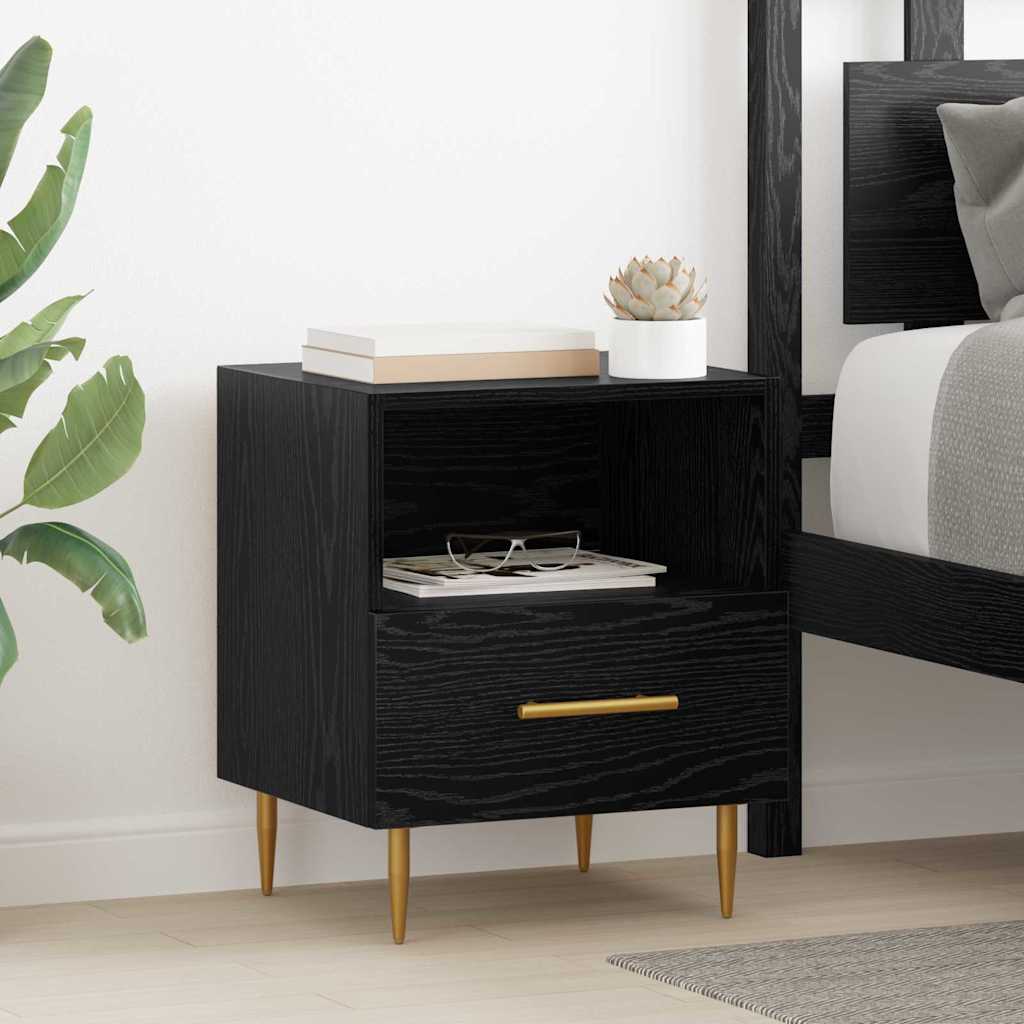 vidaXL Bedside Table Black 40 x 35 x 47.5 cm Engineered Wood