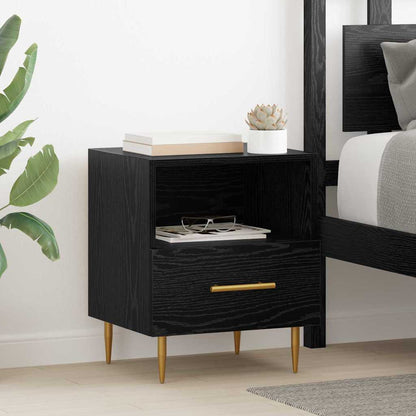vidaXL Bedside Table 2 pcs Black 40 x 35 x 47.5 cm Engineered Wood