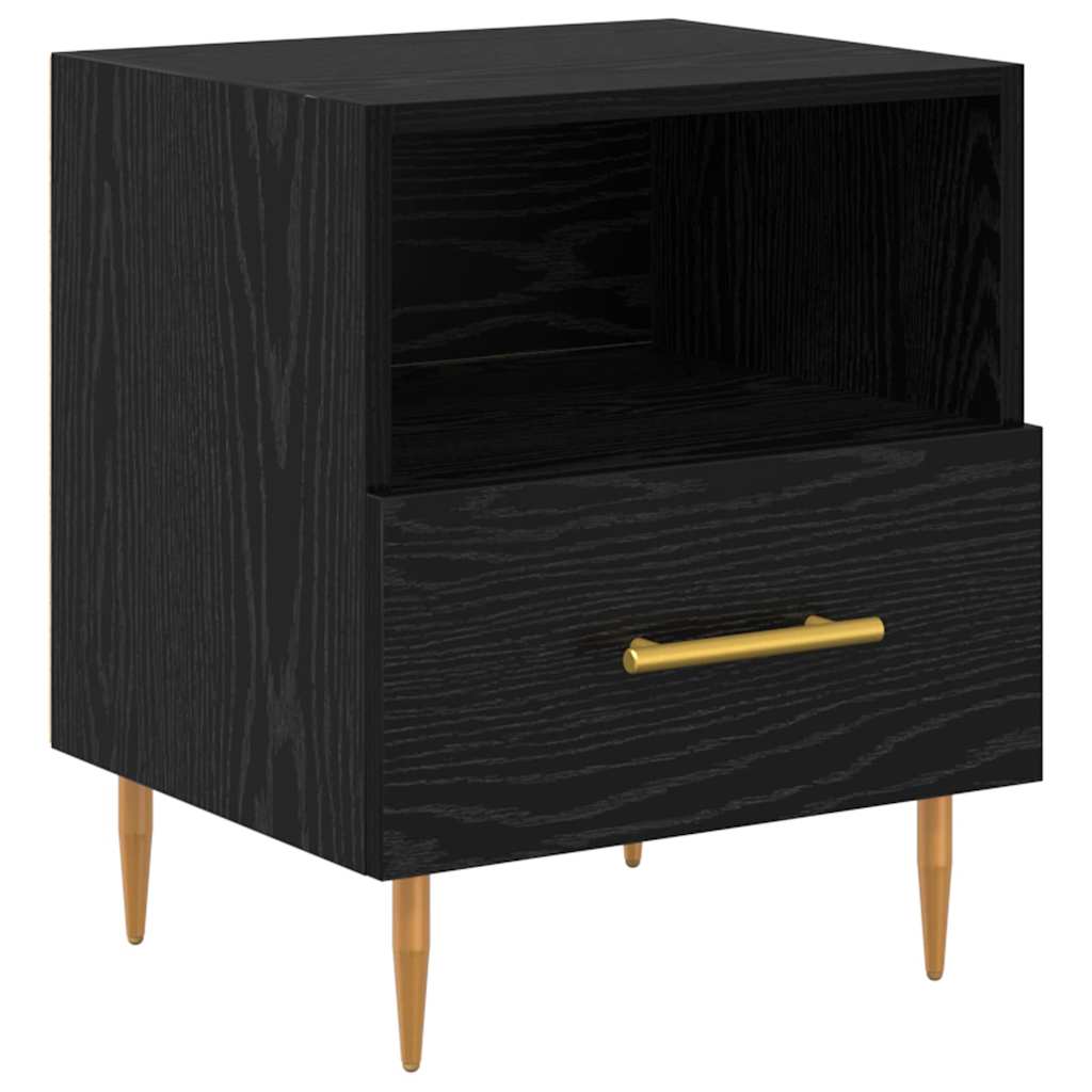 vidaXL Bedside Table 2 pcs Black 40 x 35 x 47.5 cm Engineered Wood