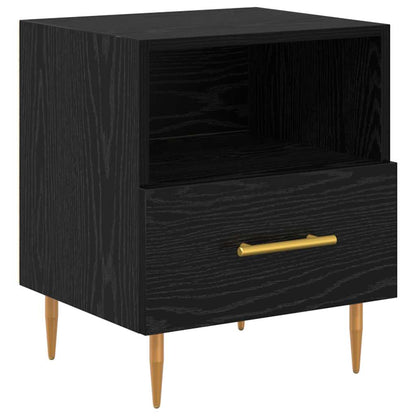 vidaXL Bedside Table 2 pcs Black 40 x 35 x 47.5 cm Engineered Wood
