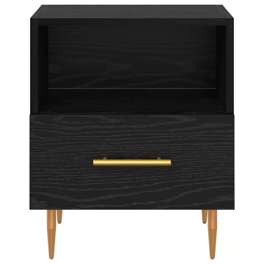 vidaXL Bedside Table 2 pcs Black 40 x 35 x 47.5 cm Engineered Wood