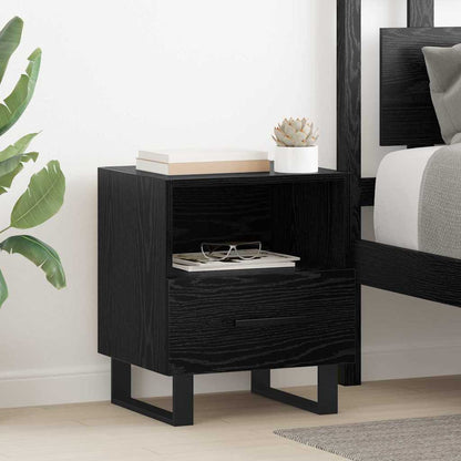 vidaXL Bedside Cabinet 2 pcs Black Oak 40 x 35 x 47.5 cm