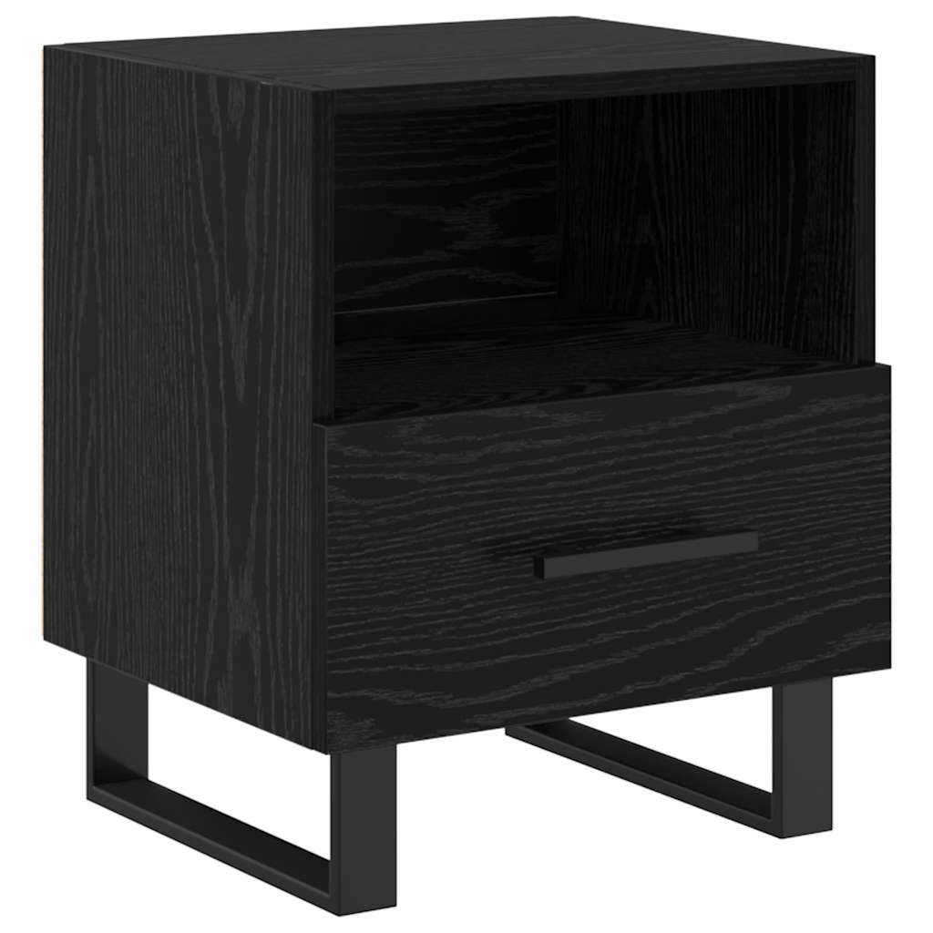vidaXL Bedside Cabinet 2 pcs Black Oak 40 x 35 x 47.5 cm