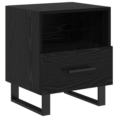 vidaXL Bedside Cabinet 2 pcs Black Oak 40 x 35 x 47.5 cm