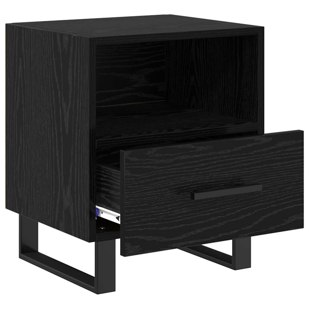 vidaXL Bedside Cabinet 2 pcs Black Oak 40 x 35 x 47.5 cm