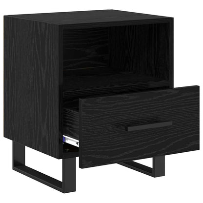 vidaXL Bedside Cabinet 2 pcs Black Oak 40 x 35 x 47.5 cm