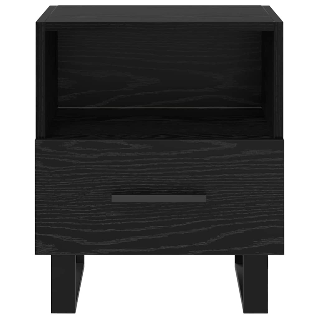 vidaXL Bedside Cabinet 2 pcs Black Oak 40 x 35 x 47.5 cm