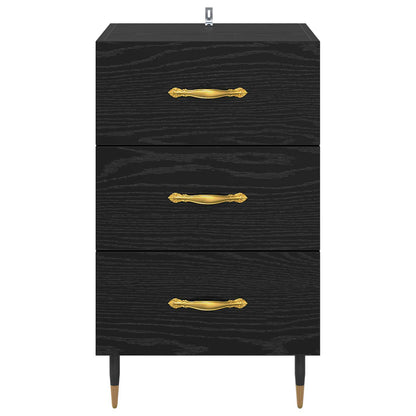 vidaXL Bedside Cabinet Black Oak 40 x 40 x 66 cm Engineered Wood