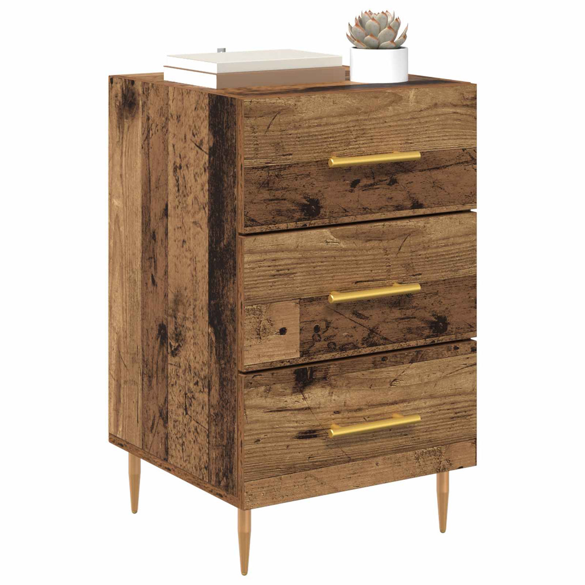 vidaXL Bedside Cabinet Old Wood 40 x 40 x 66 cm Engineered Wood