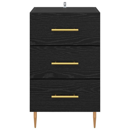 vidaXL Bedside Cabinet Black Oak 40 x 40 x 66 cm Engineered Wood