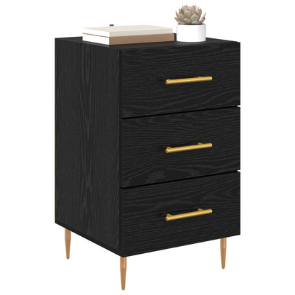 vidaXL Bedside Cabinet Black Oak 40 x 40 x 66 cm Engineered Wood