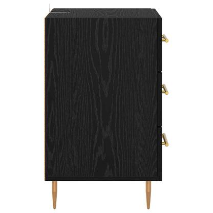vidaXL Bedside Cabinet Black Oak 40 x 40 x 66 cm Engineered Wood