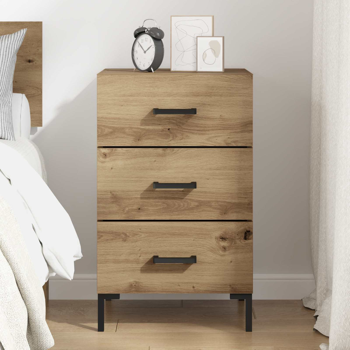 vidaXL Bedside Cabinet Artisan Oak 40 x 40 x 66 cm Engineered Wood