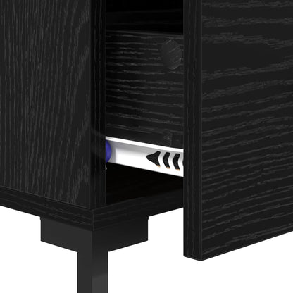 vidaXL Bedside Cabinet Black Oak 40 x 40 x 66 cm Engineered Wood