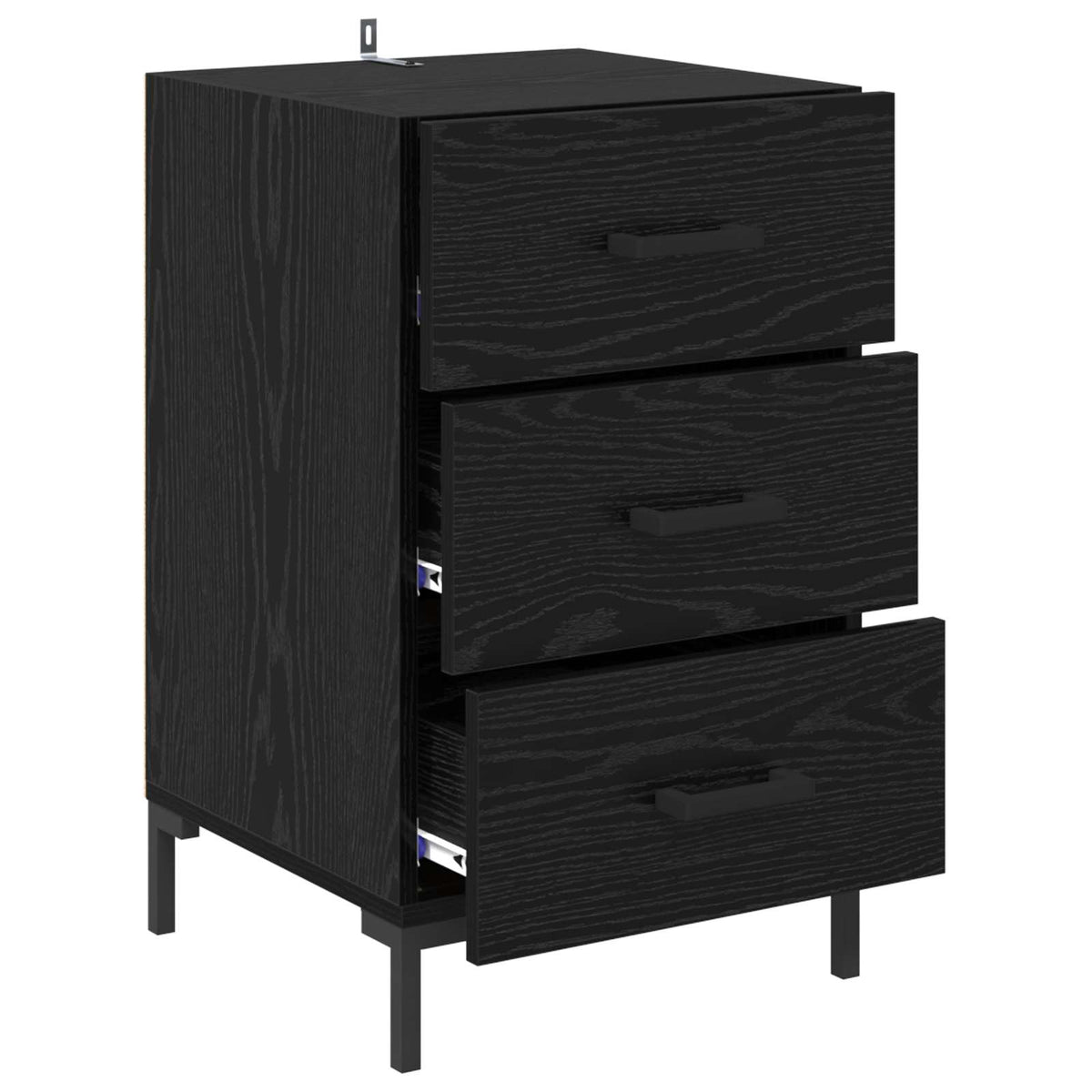 vidaXL Bedside Cabinet Black Oak 40 x 40 x 66 cm Engineered Wood