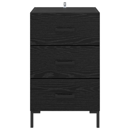 vidaXL Bedside Cabinet Black Oak 40 x 40 x 66 cm Engineered Wood
