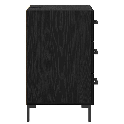vidaXL Bedside Cabinet Black Oak 40 x 40 x 66 cm Engineered Wood