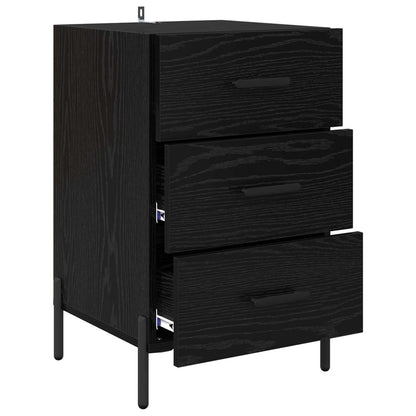 vidaXL Bedside Cabinet Black Oak 40 x 40 x 66 cm Engineered Wood