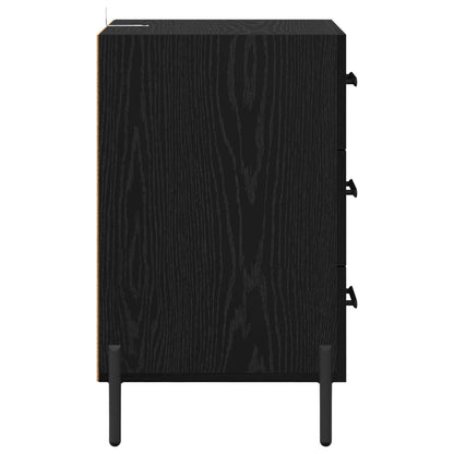vidaXL Bedside Cabinet Black Oak 40 x 40 x 66 cm Engineered Wood