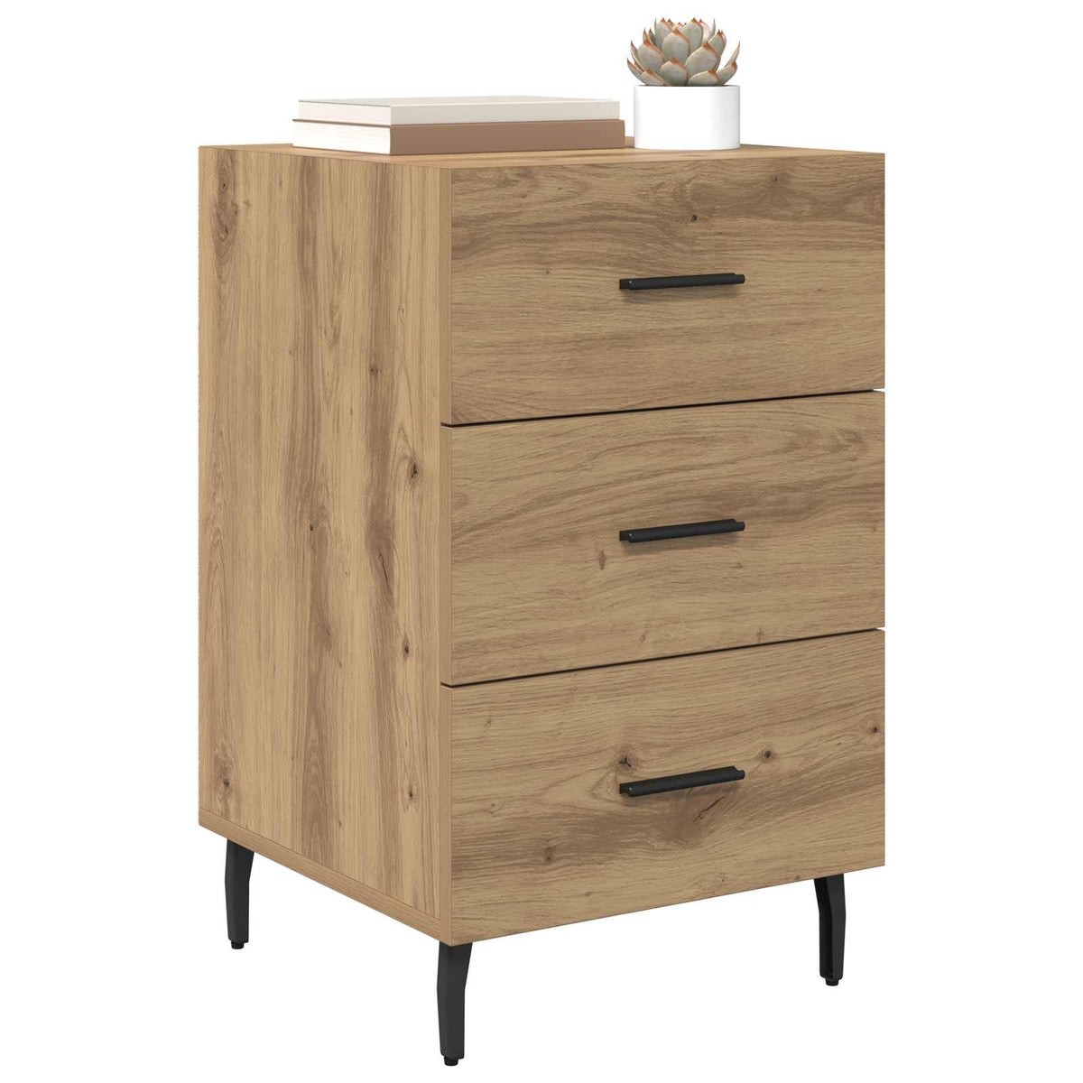 vidaXL Bedside Cabinet Artisan Oak 40 x 40 x 66 cm Engineered Wood