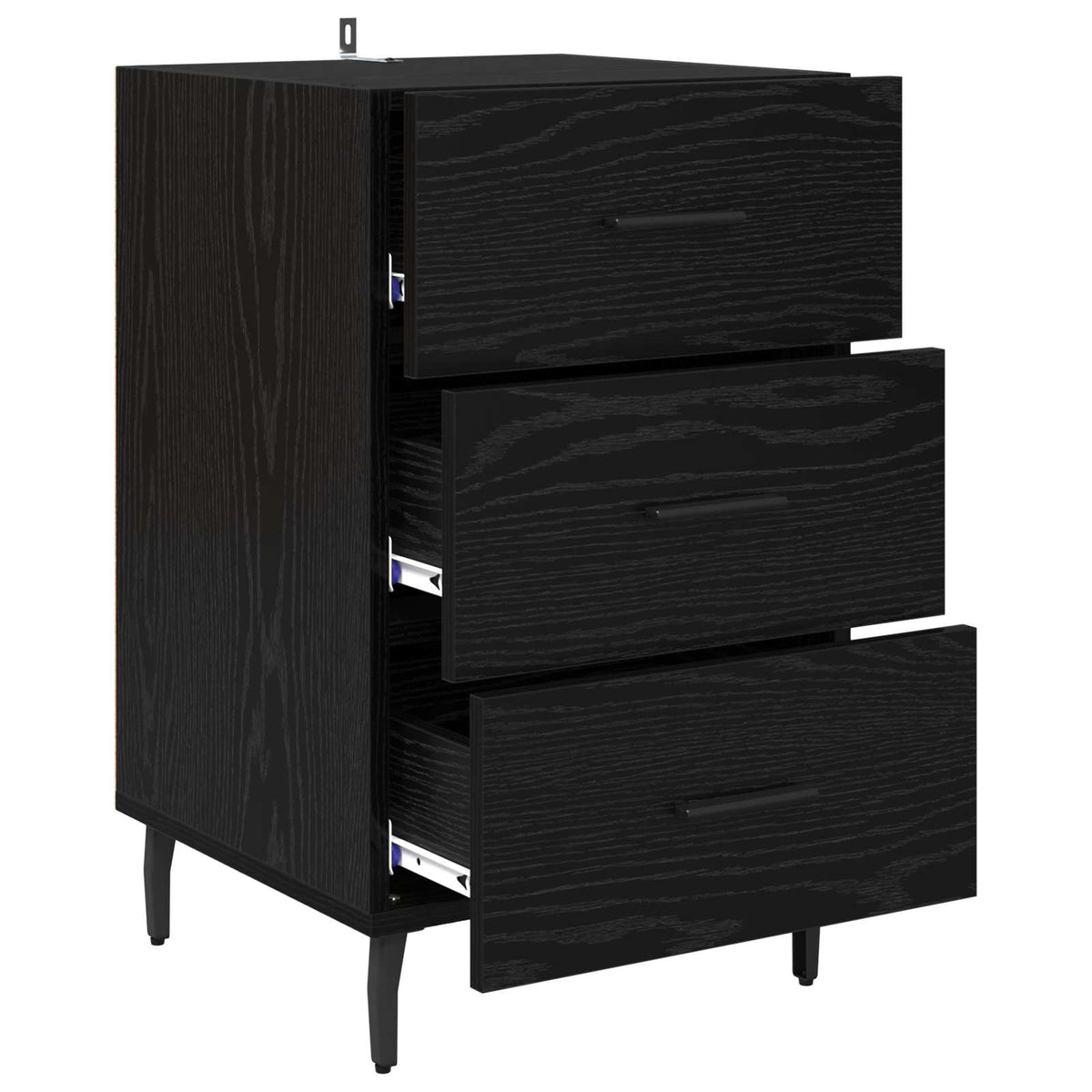 vidaXL Bedside Cabinet Black Oak 40 x 40 x 66 cm Engineered Wood