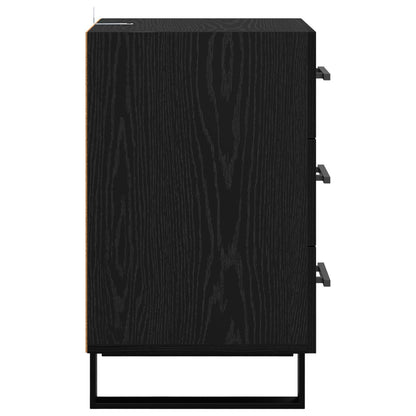 vidaXL Bedside Cabinet Black Oak 40 x 40 x 66 cm Engineered Wood