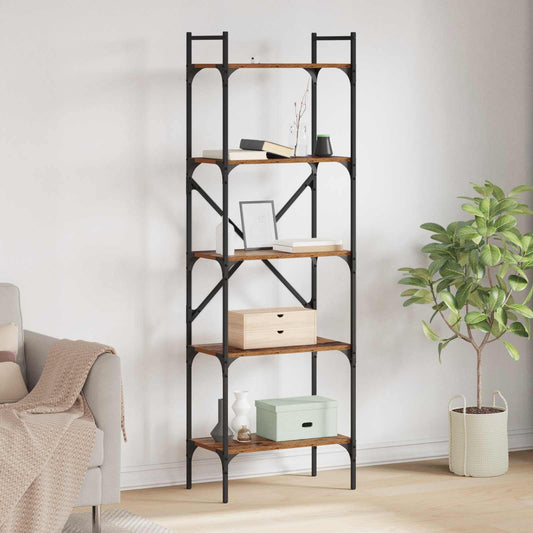 vidaXL Bookcase 5-Tier 56 x 32 x 174 cm Engineered Wood Old Wood