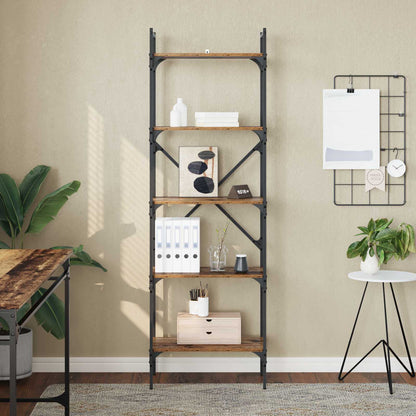 vidaXL Bookcase 5-Tier 56 x 32 x 174 cm Engineered Wood Old Wood