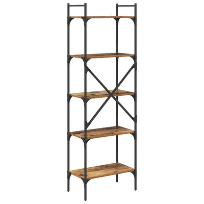 vidaXL Bookcase 5-Tier 56 x 32 x 174 cm Engineered Wood Old Wood