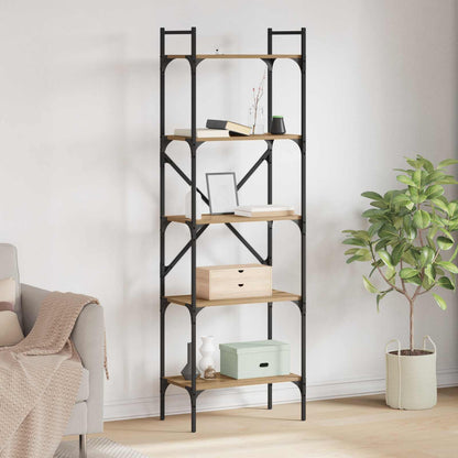 vidaXL Bookcase 5-Tier 56 x 32 x 174 cm Engineered Wood Artisan Oak