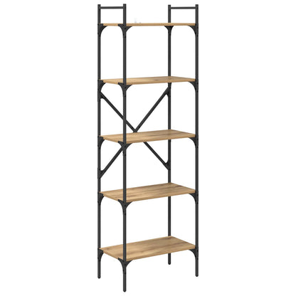 vidaXL Bookcase 5-Tier 56 x 32 x 174 cm Engineered Wood Artisan Oak