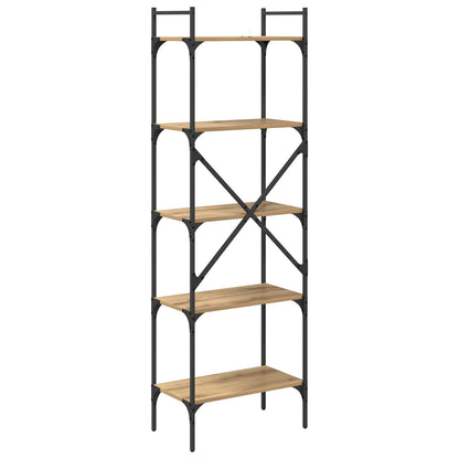vidaXL Bookcase 5-Tier 56 x 32 x 174 cm Engineered Wood Artisan Oak
