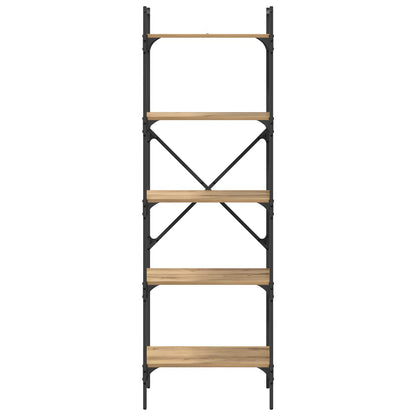vidaXL Bookcase 5-Tier 56 x 32 x 174 cm Engineered Wood Artisan Oak