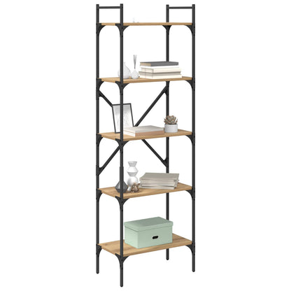 vidaXL Bookcase 5-Tier 56 x 32 x 174 cm Engineered Wood Artisan Oak
