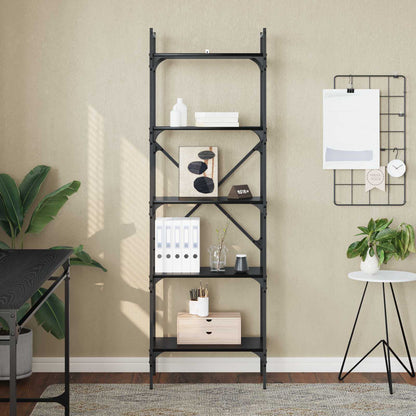 vidaXL Bookcase 5-Tier 56 x 32 x 174 cm Engineered Wood Black Oak