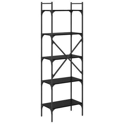 vidaXL Bookcase 5-Tier 56 x 32 x 174 cm Engineered Wood Black Oak
