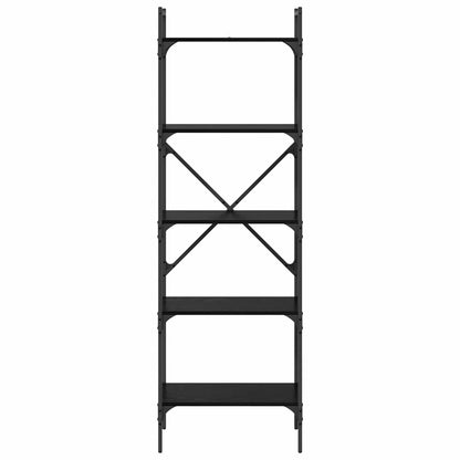 vidaXL Bookcase 5-Tier 56 x 32 x 174 cm Engineered Wood Black Oak