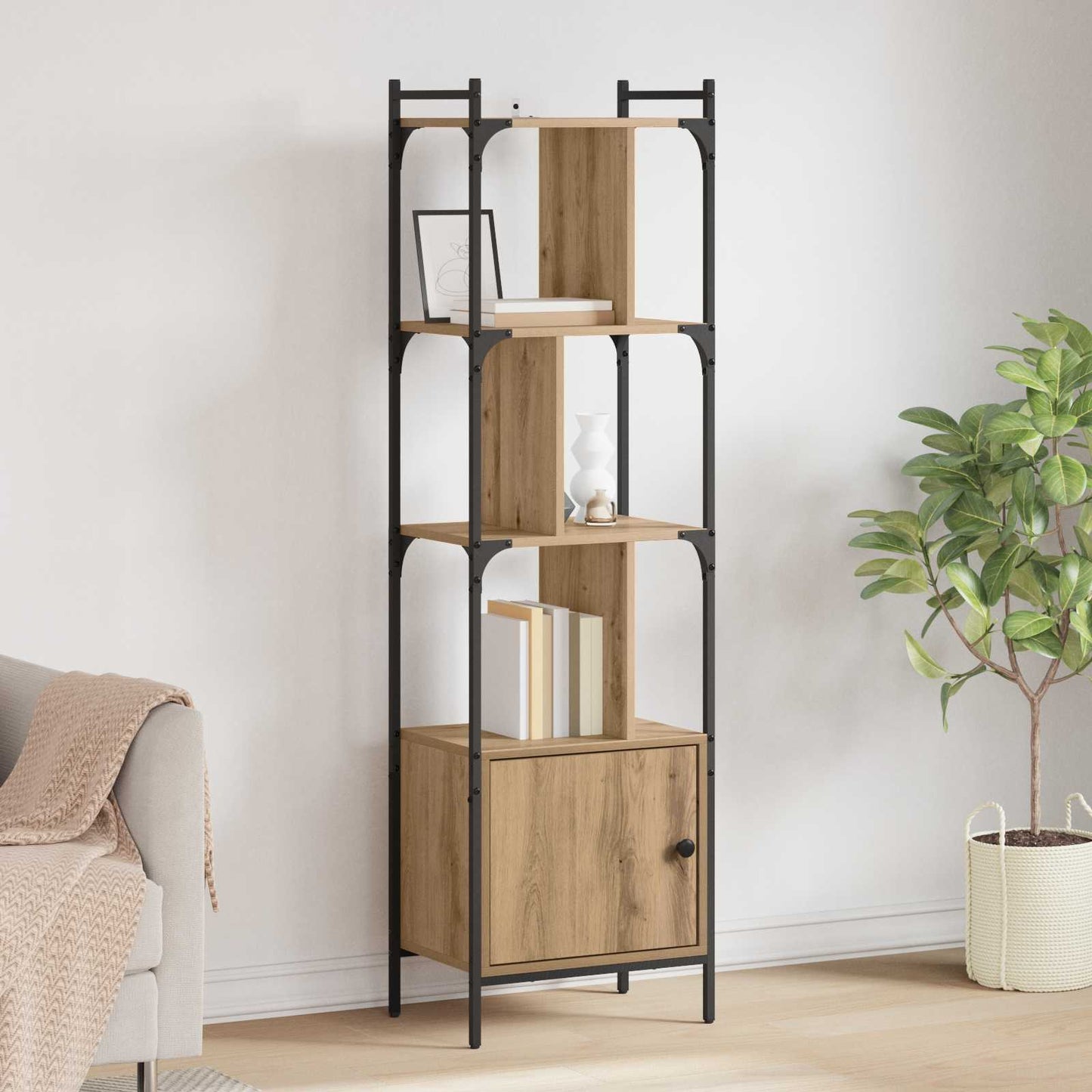 vidaXL Bookcase 6-Tier 44.5 x 30 x 154.5 cm Engineered Wood