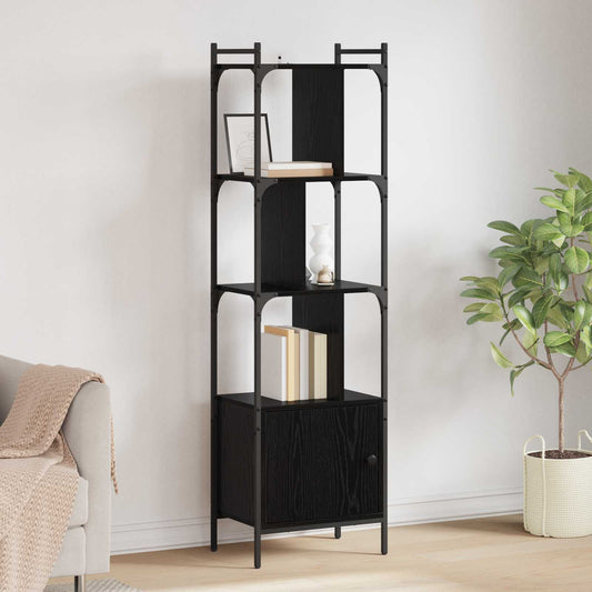 vidaXL Bookcase 6-Tier 44.5 x 30 x 154.5 cm Engineered Wood Black Oak