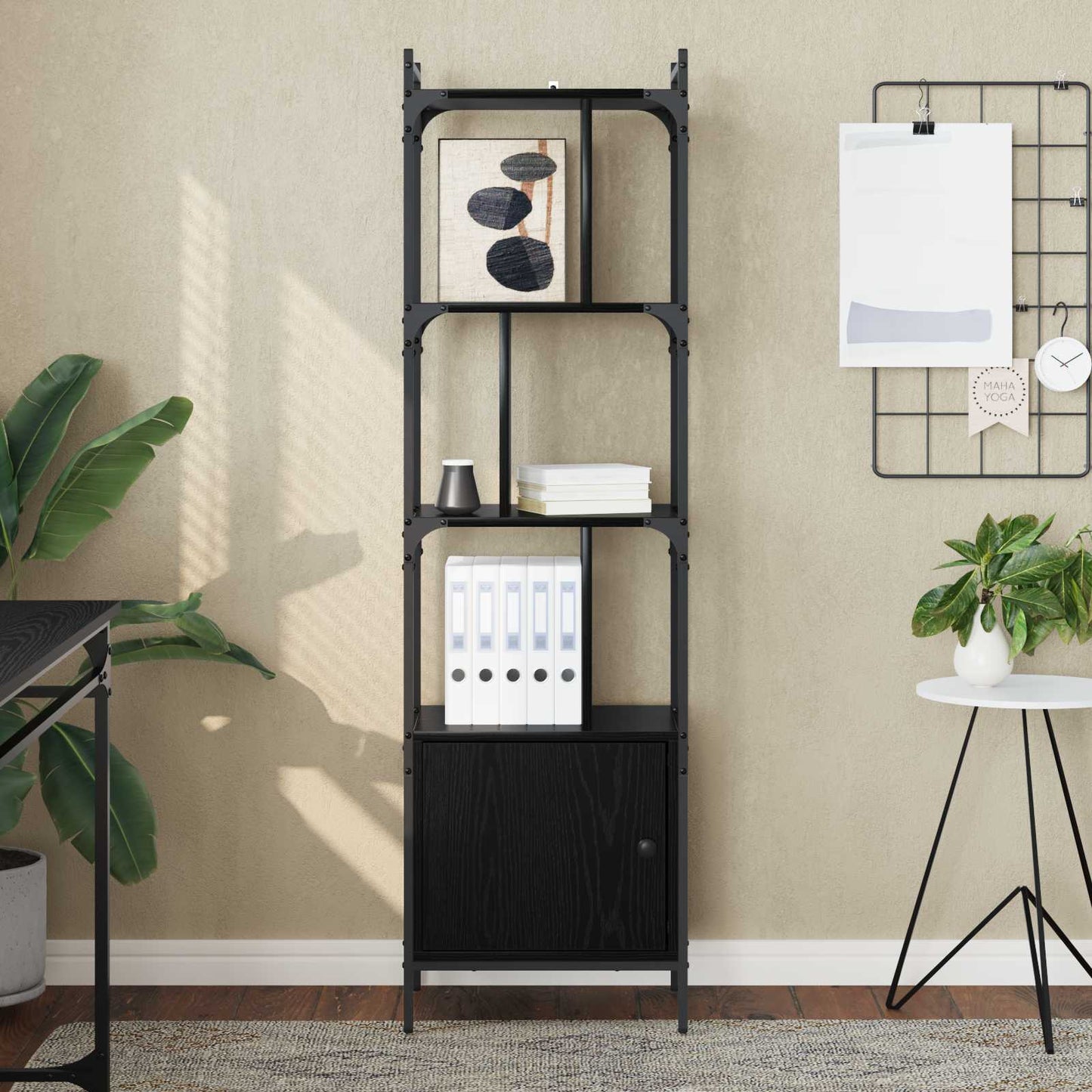 vidaXL Bookcase 6-Tier 44.5 x 30 x 154.5 cm Engineered Wood Black Oak