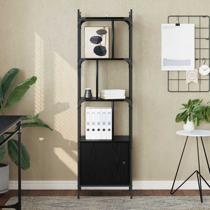 vidaXL Bookcase 6-Tier 44.5 x 30 x 154.5 cm Engineered Wood Black Oak