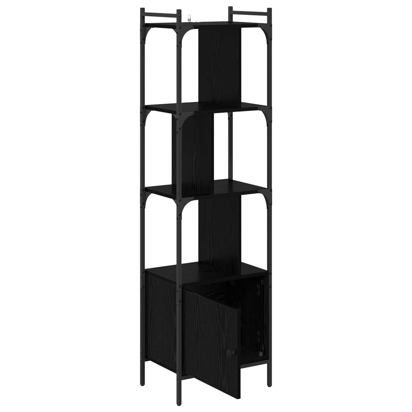 vidaXL Bookcase 6-Tier 44.5 x 30 x 154.5 cm Engineered Wood Black Oak