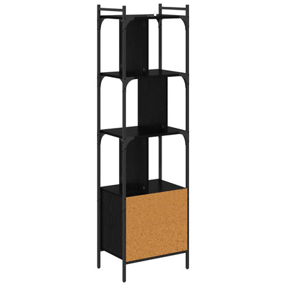 vidaXL Bookcase 6-Tier 44.5 x 30 x 154.5 cm Engineered Wood Black Oak