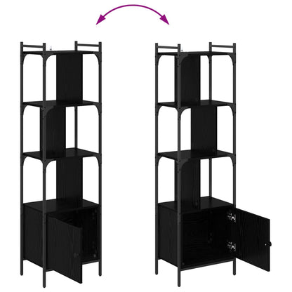 vidaXL Bookcase 6-Tier 44.5 x 30 x 154.5 cm Engineered Wood Black Oak