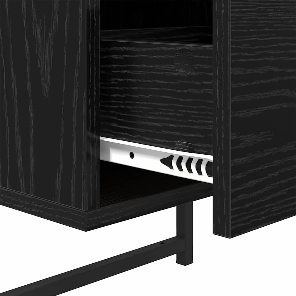 vidaXL Bedside Cabinet 2 pcs Black Oak 35 x 30 x 51 cm Engineered Wood