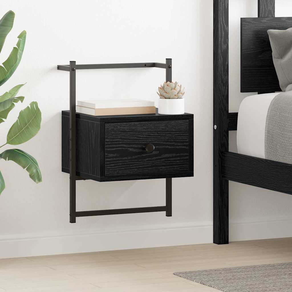 vidaXL Bedside Cabinet 2 pcs Black Oak 35 x 30 x 51 cm Engineered Wood
