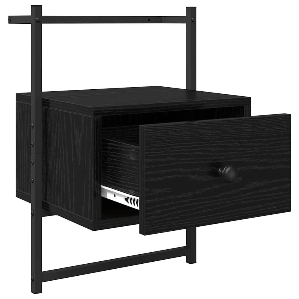 vidaXL Bedside Cabinet 2 pcs Black Oak 35 x 30 x 51 cm Engineered Wood